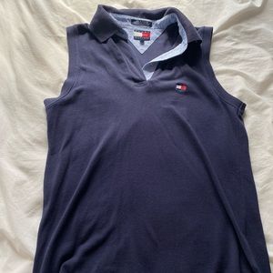 Tommy Hilfiger navy collared tank top Size: Medium